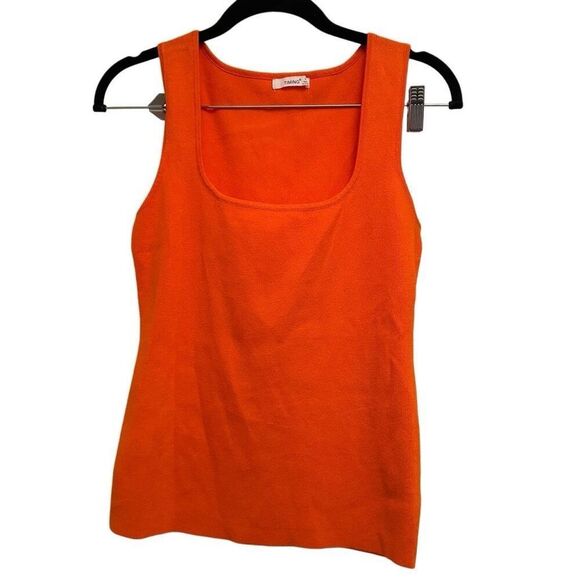 Anthropologie Tops - Anthropologie orange sweater tank- size L